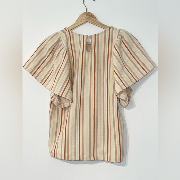 Madewell flutter sleeve textured stripped top - Picture 3 of 6